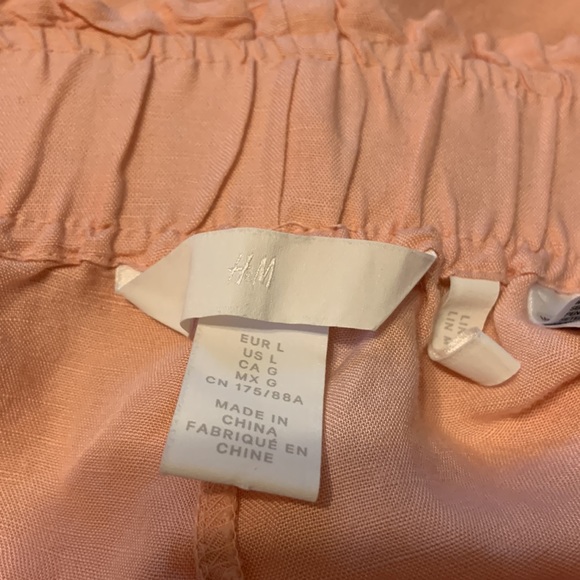 H&M Peach Linen Shorts L - Picture 2 of 4